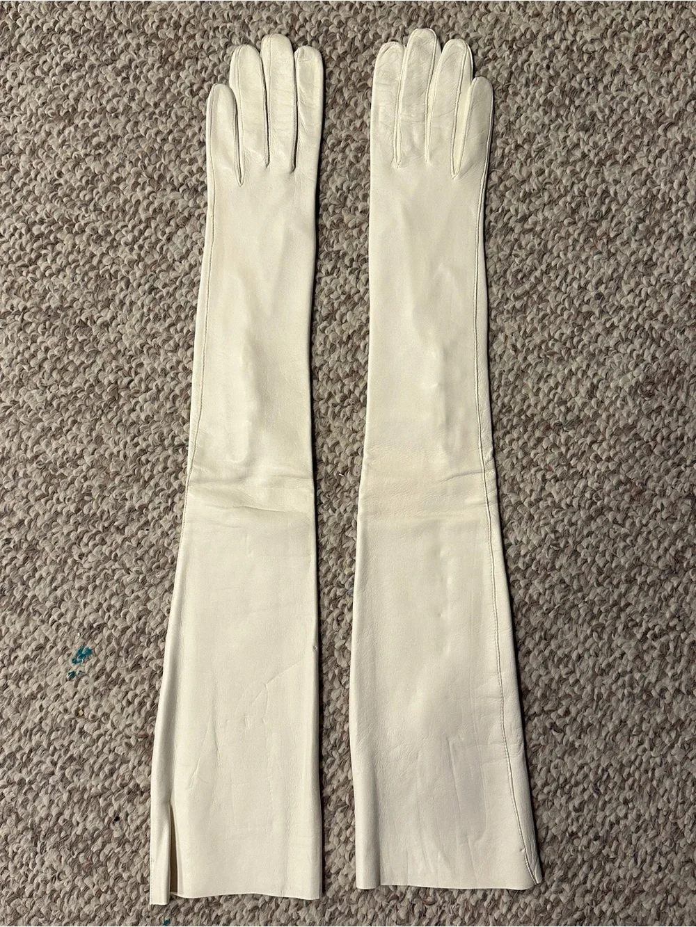 Bamberger’s white leather opera gloves